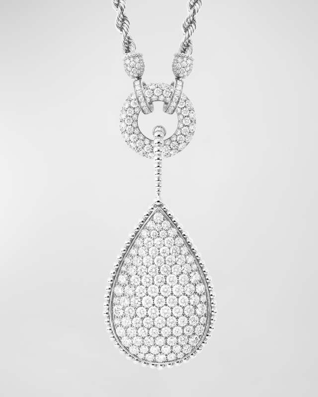 18k White Gold Sautoir Serpent Boheme Diamond Pendant Necklace